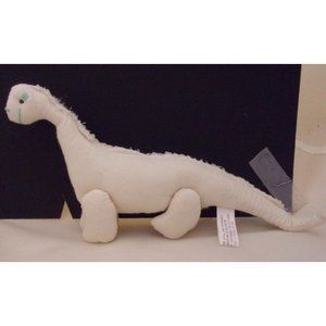 White Brontosaurus Stuffed Animal Small 10" long 5" high Ages 3+ Dinosaur